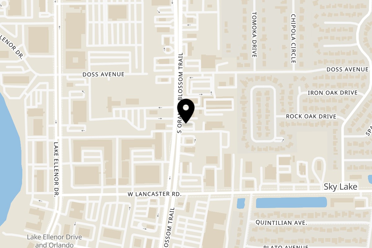 Map showing the location of Tortas El Rey on 6127 S Orange Blossom Trl in Orlando